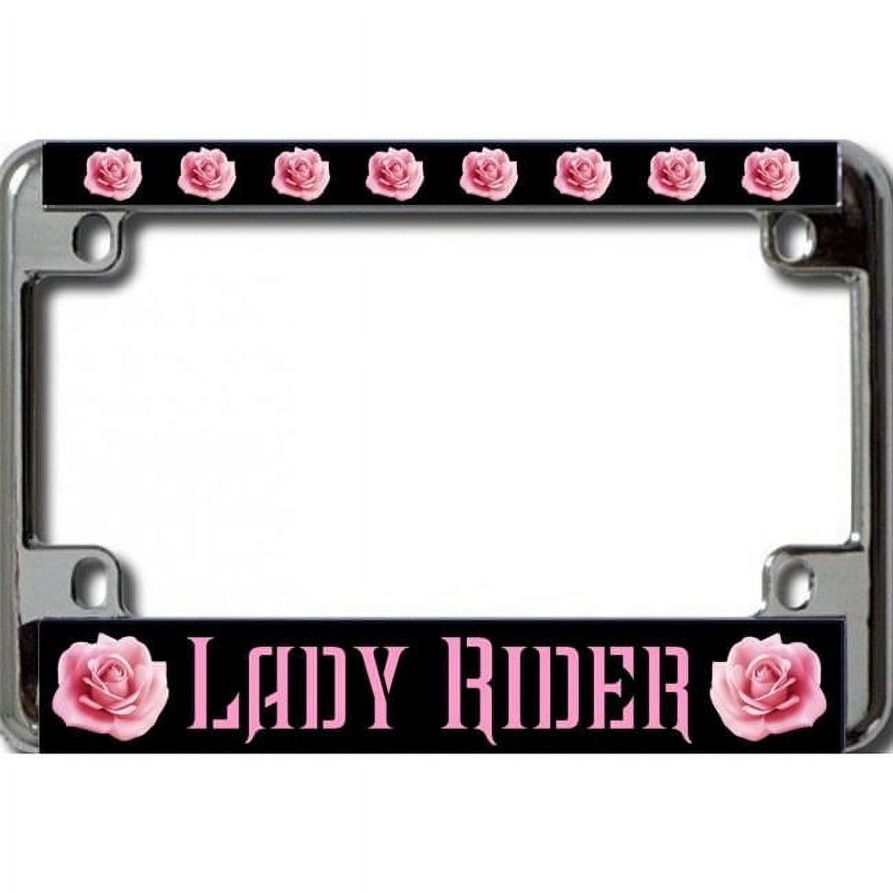 212 Main LPO6411 Pink Rose Lady Rider Motorcycle License Plate Frame