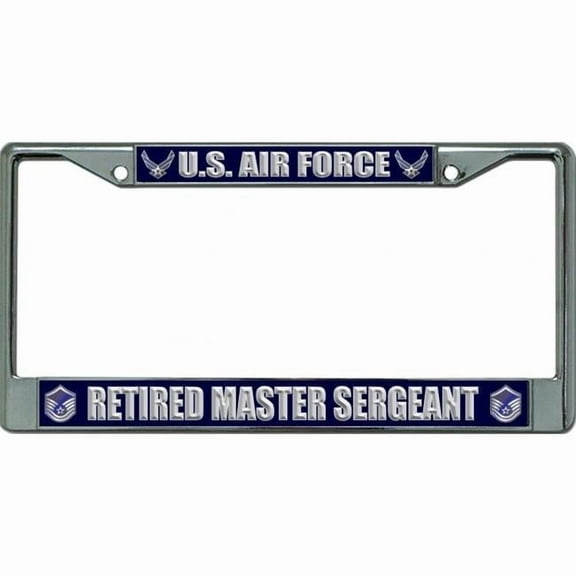 U.S. Air Force Retired Master Sergeant Chrome License Plate Frame
