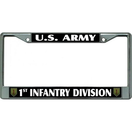 U.S. Army 1st Infantry Division Chrome License Plate Frame
