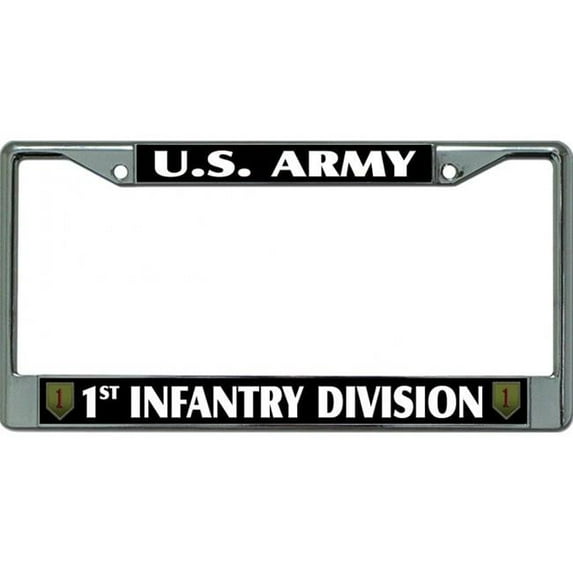 U.S. Army 1st Infantry Division Chrome License Plate Frame