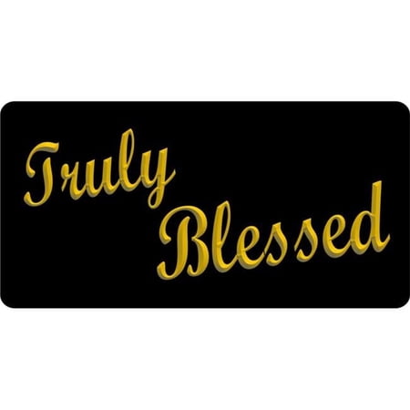Truly Blessed Gold Photo License Plate