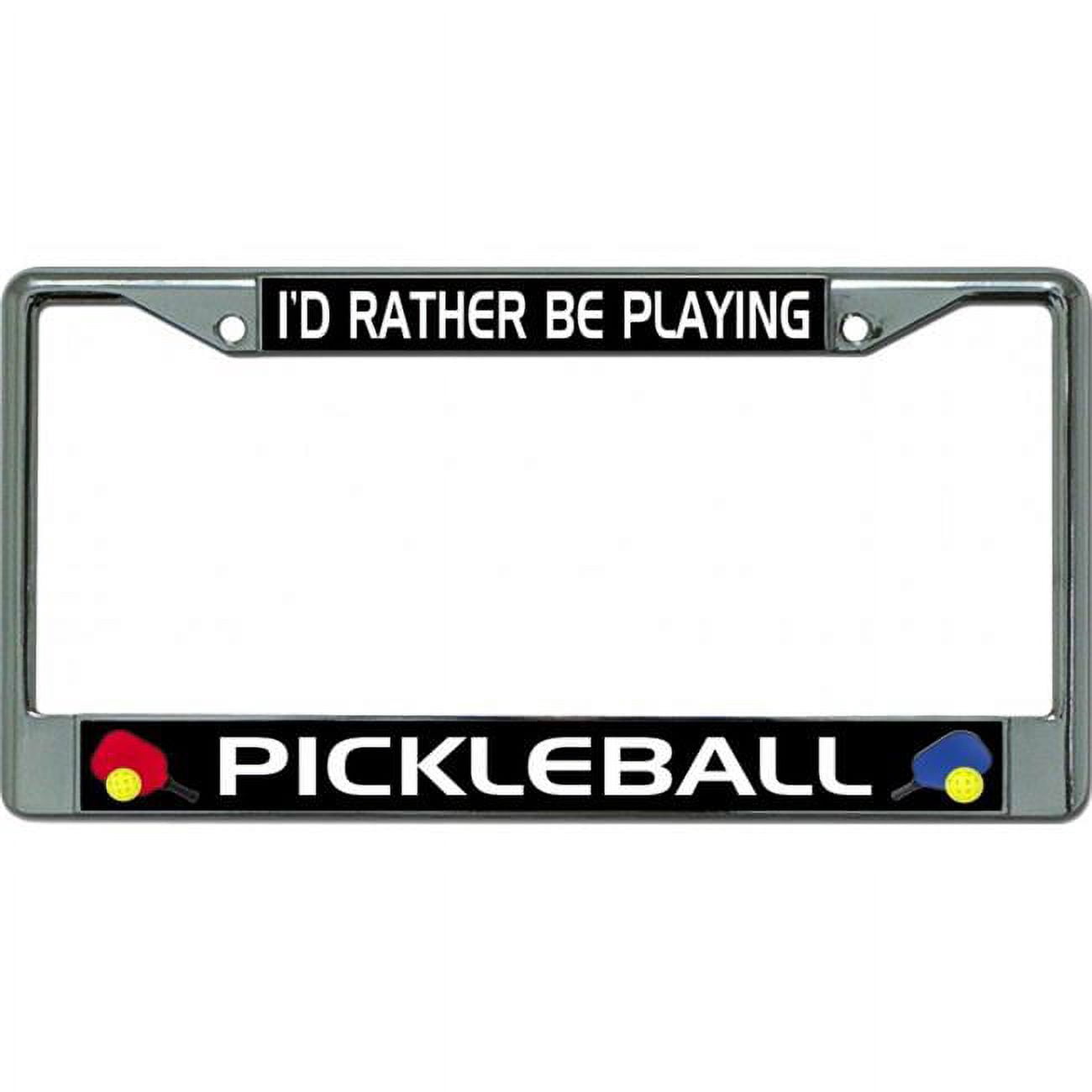I'd Rather Be Zip Lining Chrome License Plate Frame 783935048322