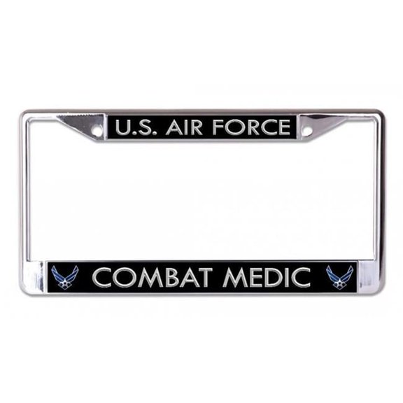 U.S. Air Force Combat Medic Chrome License Plate Frame