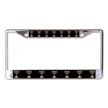 Menorah Chrome License Plate Frame