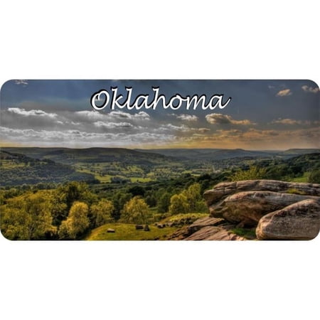 Oklahoma Hillside Scene Photo License Plate