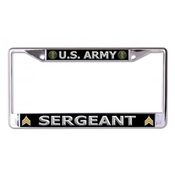 U.S. Army Sergeant Silver Letters Chrome License Plate Frame