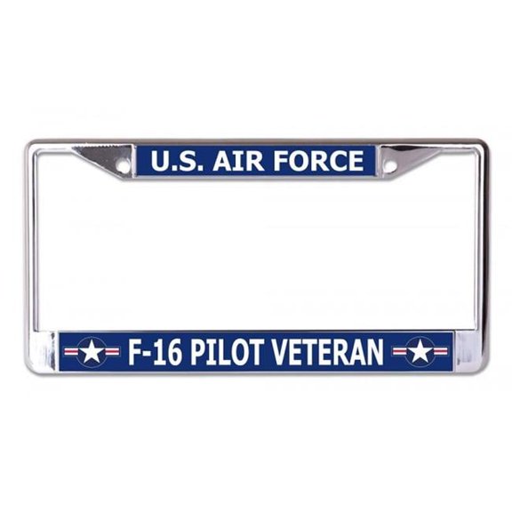 U.S. Air Force F-16 Pilot Veteran Chrome License Plate Frame