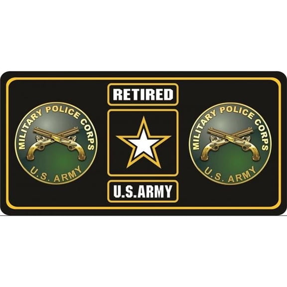 U.S. Army Retired Military Police Photo License Plate