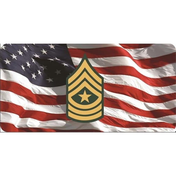 212 Main LPO6963 6 x 12 in. U.S. Army Sergeant Major on U.S. Flag Photo License Plate