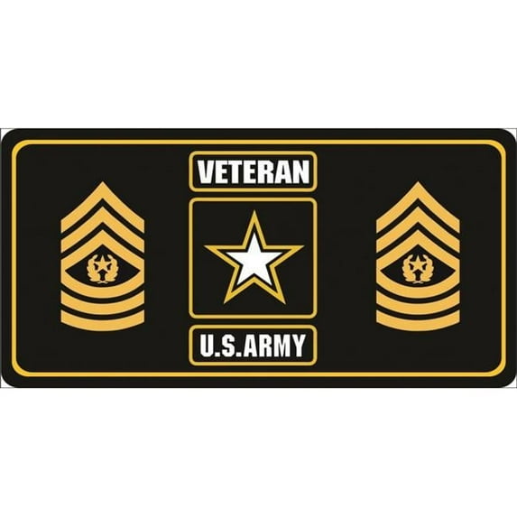 U.S. Army Veteran Command Sergeant Major Photo License Plate