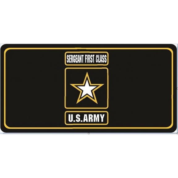 U.S. Army Sergeant First Class Black Photo License Plate