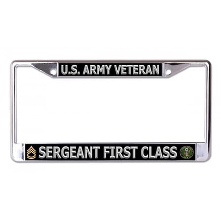 U.S. Army Sergeant First Class Veteran Chrome License Plate Frame