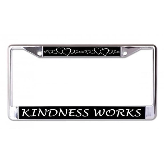 212 Main LPO7101 6 x 12 in. Kindness Works with Hearts Chrome License Plate Frame
