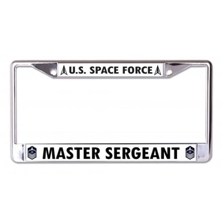 U.S. Space Force Master Sergeant Chrome License Plate Frame