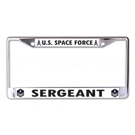 U.S. Space Force Sergeant Chrome License Plate Frame