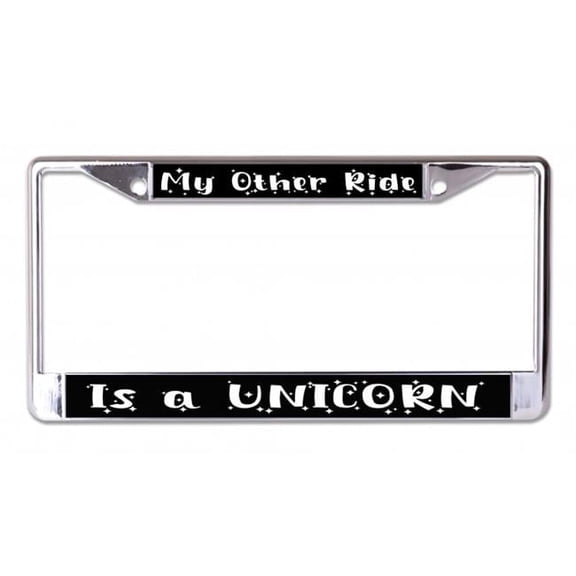 212 Main LPO7174 6 x 12 in. My Other Ride is a Unicorn Chrome License Plate Frame