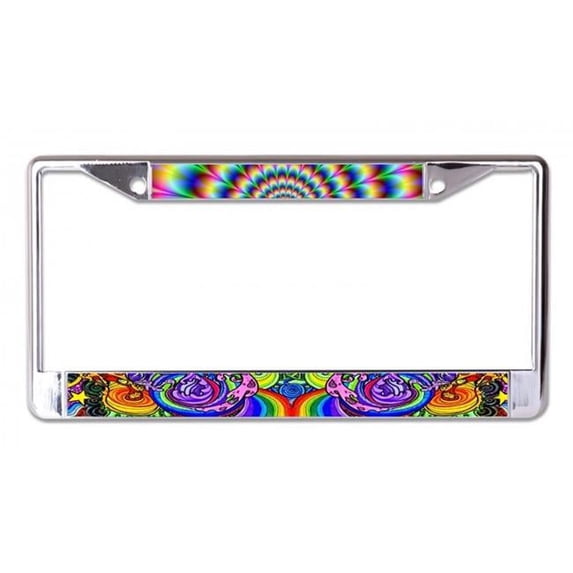 Psychedelic #1 Chrome License Plate Frame