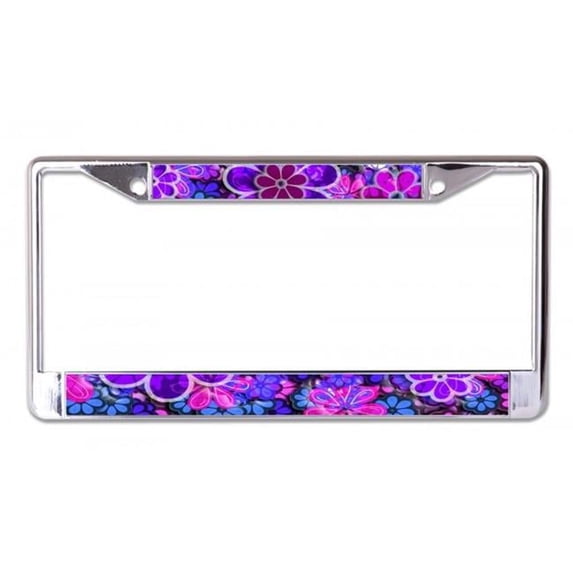 Psychedelic #2 Chrome License Plate Frame