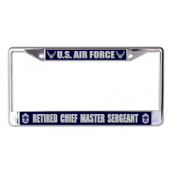 U.S. Air Force Retired Chief Master Sergeant Chrome License Plate Frame