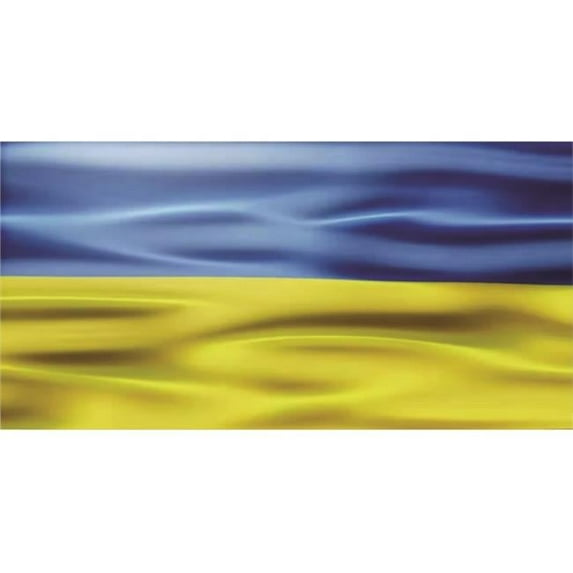 Ukraine Wavy Flag Photo License Plate