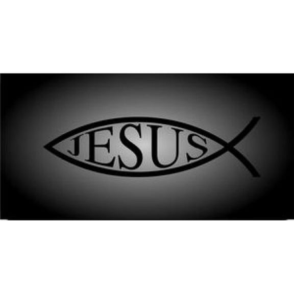 Black Jesus Fish Photo License Plate
