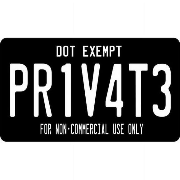 212 Main LPO7624 4 x 7 in. Lawful Traveler Private on Black Motorcycle Photo License Plate