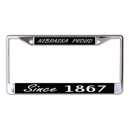 212 Main LPO7664 6 x 12 in. Nebraska Proud Since 1867 Chrome License Plate Frame