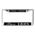 thumbnail image 1 of 212 Main LPO7680 6 x 12 in. Texas Proud Since 1845 Chrome License Plate Frame, 1 of 1