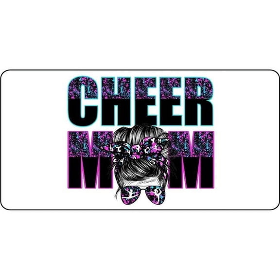 212 Main LPO8068 6 x 12 in. Cheer Mom on White Photo License Plate