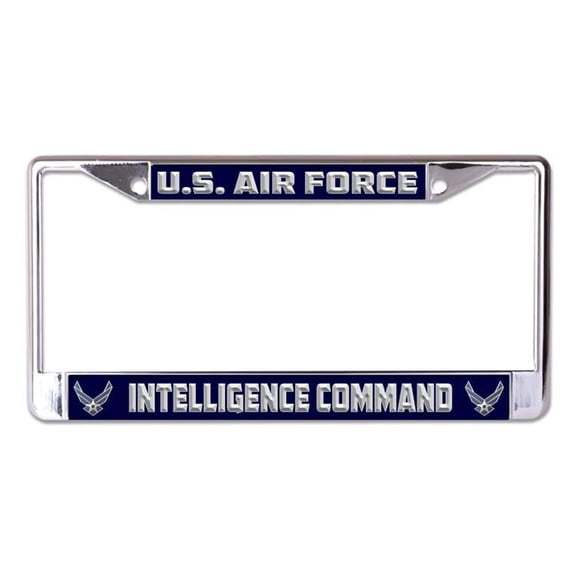 212 Main LPO8257 6 x 12 in. U.S. Air Force Intelligence Command Chrome License Plate Frame