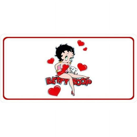 212 Main LPO832 Betty Boop on White Photo License Plate
