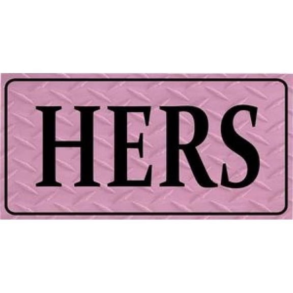 212 Main LPO834 Hers on Pink Diamond Plate Photo License Plate