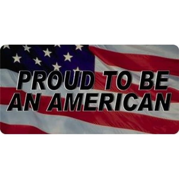 212 Main LPO848 Proud American with Flag Photo License Plate