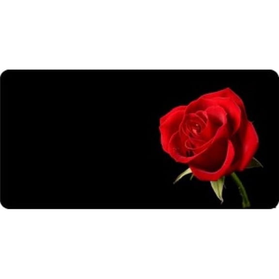 212 Main LPO855 Red Rose Offset Photo License Plate