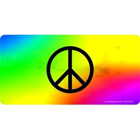 212 Main LPO933 Peace on Tie Dye Photo License Plate