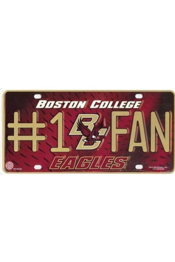 NCAA Boston College Eagles #1 Fan Metal Tag License Plate