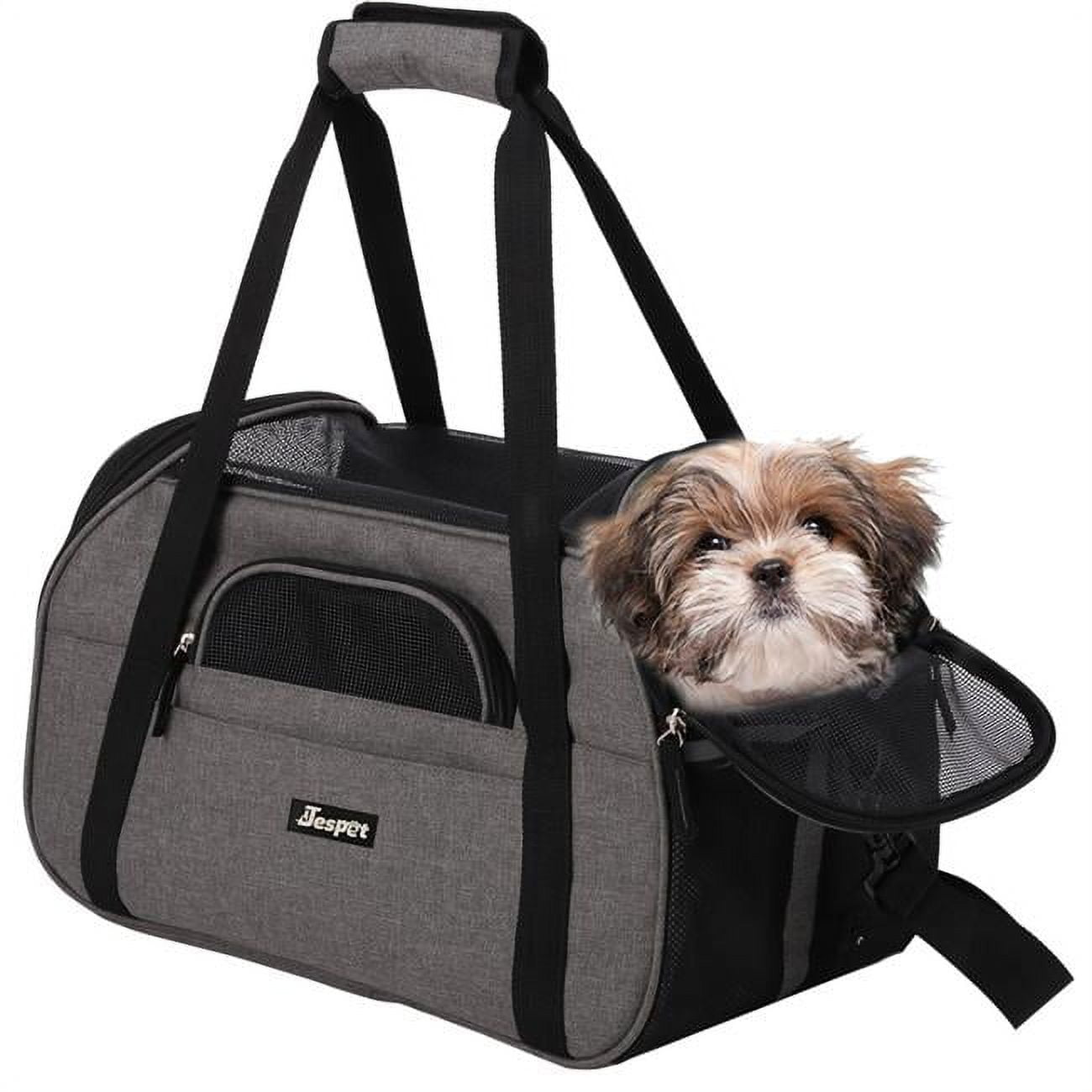 JESPET Soft-Sided Kennel Pet Carrier for Small Dogs, Cats, Puppy, Airline  Approved Cat Carriers Dog Carrier Collapsible, Travel Handbag & Car Seat