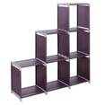 thumbnail image 1 of 212 Main PHO-0RG8QKAM-US 3-Tier 6-Cube Rack Steel Closet Staircase Organizer Diy Storage Shelf - Brown, 1 of 1