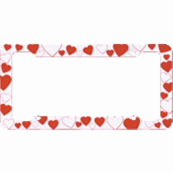 Hearts Plastic License Frame. Free Screw Caps Included