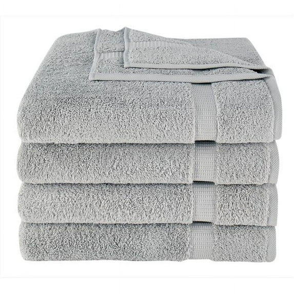 212 Main PRO161395 Royal Turkish Villa Bath Towel, Silver - Set of 4