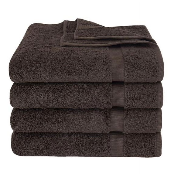 212 Main PRO161400 Royal Turkish Villa Bath Towel, Chocolate - Set of 4