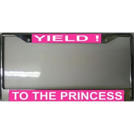 212 Main Prinfr1 Yield to the Princess Pink License Plate Frame, Free Screw Caps
