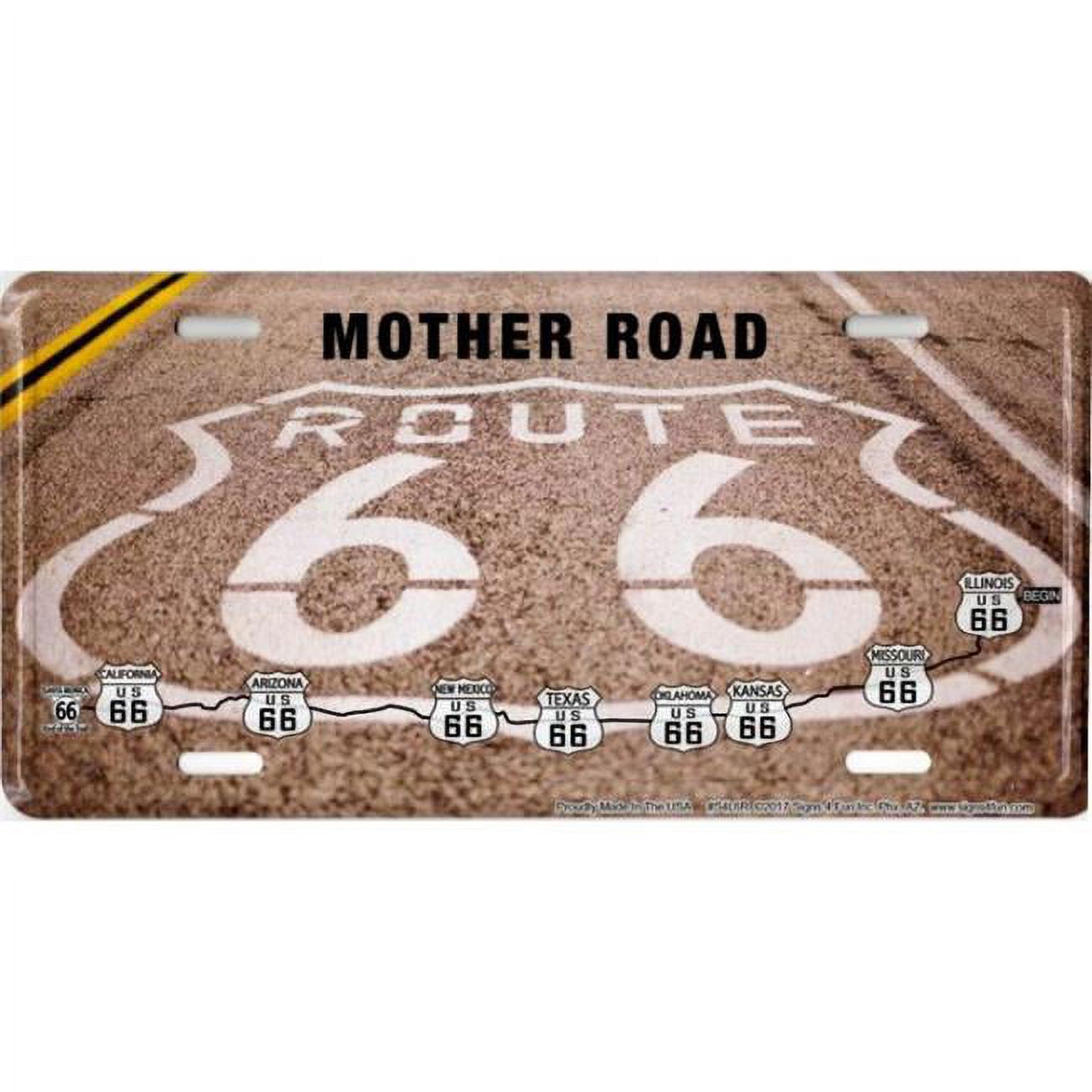 212 Main S4L6R 6 x 12 in. Route 66 Road Paint Metal License Plate - image 1 of 1