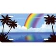 thumbnail image 1 of 212 Main SM01 6 x 12 in. Palm Trees with Rainbow on Beach Scene License Plate, 1 of 1