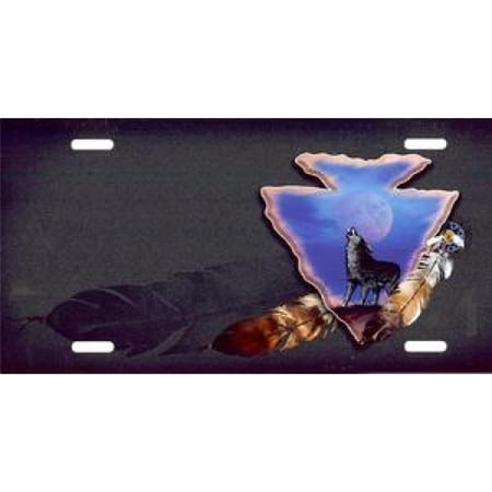 212 Main SM158 6 x 12 in. Offset Wolf Arrowhead License Plate