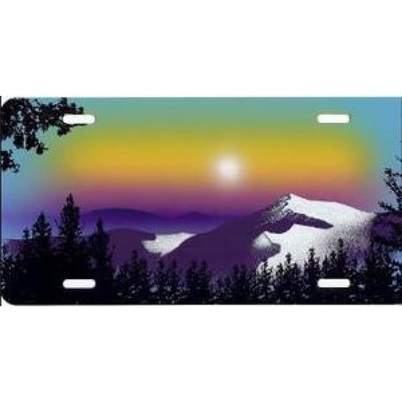 212 Main SM183 6 x 12 in. Mountains with Snow Full Color License Plate
