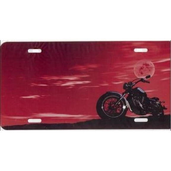 212 Main SM324 6 x 12 in. Motorcycle Chopper Offset Red License Plate