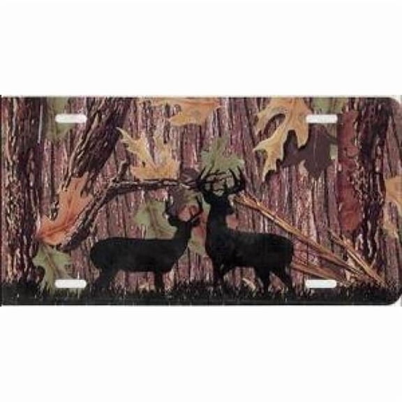 212 Main SM563 6 x 12 in. Deer Buck on Camo License Plate