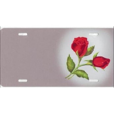 212 Main SM601 6 x 12 in. Red Roses Offset Airbrush License Plate