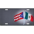 thumbnail image 1 of 212 Main SM690A 6 x 12 in. Offset Puerto Rico & Mexico Flag License Plate, 1 of 1